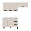 Cozinha Completa Meena 6 Portas 3 Gavetas 40250063 Branco/Creme - Politorno
