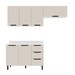 Cozinha Completa Meena 6 Portas 3 Gavetas 40250063 Branco/Creme - Politorno