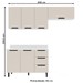 Cozinha Completa Meena 6 Portas 3 Gavetas 40250063 Branco/Creme - Politorno