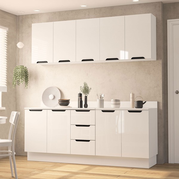 Cozinha Completa Meena 9 Portas 3 Gavetas 40250071 Branco - Politorno