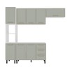 Cozinha Completa Amara 8 Portas 3 Gavetas 40250078 Branco/Verde Oliva - Politorno