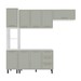 Cozinha Completa Amara 8 Portas 3 Gavetas 40250078 Branco/Verde Oliva - Politorno