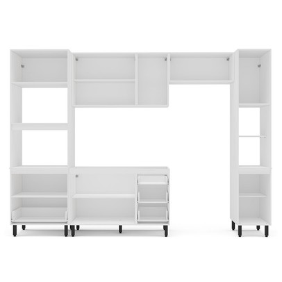 Cozinha Completa Amara 10 Portas 4 Gavetas 40250080 Branco/Azul - Politorno