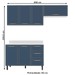 Cozinha Completa Amara 6 Portas 3 Gavetas 40250087 Branco/Azul - Politorno