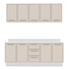 Cozinha Completa Amara 9 Portas 3 Gavetas Branco/Creme - Politorno