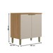 Balcão de Cozinha 80 Cm Selene 2 Portas 100% Mdf Jequitibá/Off White Fosco - Linea Brasil