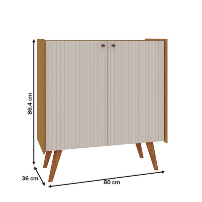 Aparador Vértice 2 Portas Cinamomo/Off White - Geniaflex