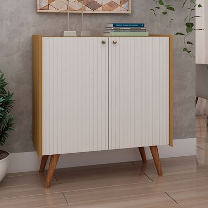 Aparador Vértice 2 Portas Cinamomo/Off White - Geniaflex