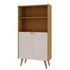 Estante para Livros Vértice 2 Portas 100% Mdf Cinamomo/Off White - Genialflex