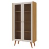Cristaleira Vértice 2 Portas com Vidro 100% Mdf Cinamomo/Off White - Genialflex