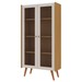 Cristaleira Vértice 2 Portas com Vidro 100% Mdf Cinamomo/Off White - Genialflex