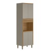 Paneleiro  Allure 4 Portas 100% Mdf Jequitibá/Gris Fosco - Linea Brasil