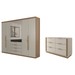 Quarto Completo Casal Aquiles 6 Portas 10 Gavetas Amêndola/Nude Prime - Panorama Móveis