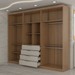 Quarto Completo Casal Aquiles 6 Portas 10 Gavetas Amêndola/Nude Prime - Panorama Móveis