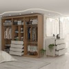 Quarto Completo Casal Aquiles 6 Portas 10 Gavetas Amêndola/Nude Prime - Panorama Móveis
