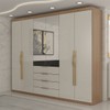 Quarto Completo Casal Aquiles 6 Portas 10 Gavetas Amêndola/Nude Prime - Panorama Móveis
