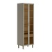 Cristaleira Allure 2 Portas 1 Gaveta com Vidro e Led 100% Mdf Jequitibá/Gris Fosco - Linea Brasil