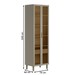 Cristaleira Allure 2 Portas 1 Gaveta com Vidro e Led 100% Mdf Jequitibá/Gris Fosco - Linea Brasil