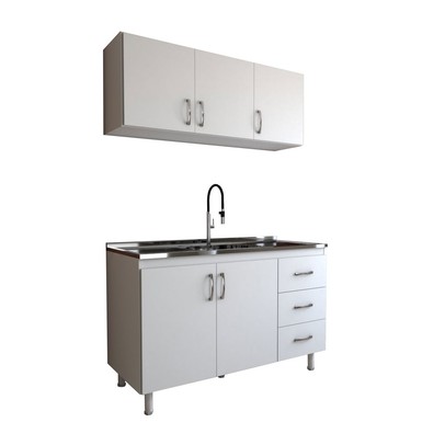 Cozinha Compacta Aura 5 Portas 3 Gavetas Branco - Panorama Móveis