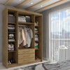 Guarda-Roupa Solteiro Contemporâneo 4 Portas 3 Gavetas Nature/Champanhe - Panorama Móveis