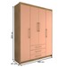 Guarda-Roupa Solteiro Contemporâneo 4 Portas 3 Gavetas Nature/Camarim - Panorama Móveis