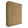 Guarda-Roupa Solteiro Contemporâneo 4 Portas 3 Gavetas Nature/Brisa - Panorama Móveis