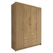Guarda-Roupa Solteiro Contemporâneo 4 Portas 3 Gavetas Nature/Brisa - Panorama Móveis