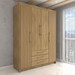 Guarda-Roupa Solteiro Contemporâneo 4 Portas 3 Gavetas Nature/Brisa - Panorama Móveis