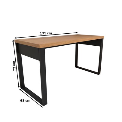Mesa Escrivaninha Home Office 100% Mdf Freijó/Preto - Panorama Móveis