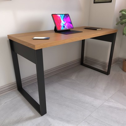 Mesa Escrivaninha Home Office 100% Mdf Freijó/Preto - Panorama Móveis