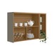 Armário Aéreo Cozinha 120 Cm Allure 2 Portas com Vidro e Led 100% Mdf Jequitibá/Gris Fosco - Linea Brasil