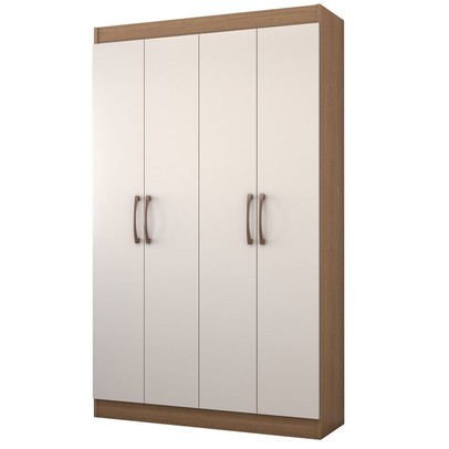 Armário Multiuso Albuquerque 4 Portas 8 Prateleiras Off White/Nogueira - Panorama Móveis