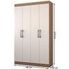 Armário Multiuso Albuquerque 4 Portas 8 Prateleiras Off White/Nogueira - Panorama Móveis