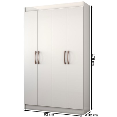 Armário Multiuso Albuquerque 4 Portas 8 Prateleiras Branco - Panorama Móveis