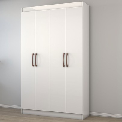 Armário Multiuso Albuquerque 4 Portas 8 Prateleiras Branco - Panorama Móveis