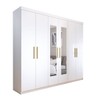 Guarda-Roupa Casal Aurora Radiante 6 Portas 2 Gavetas com Espelho Branco Neve - Panorama Móveis
