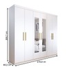 Guarda-Roupa Casal Aurora Radiante 6 Portas 2 Gavetas com Espelho Branco Neve - Panorama Móveis