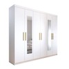 Guarda-Roupa Casal Aurora Radiante 6 Portas 2 Gavetas com Espelho Branco Neve - Panorama Móveis