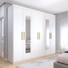 Guarda-Roupa Casal Aurora Radiante 6 Portas 2 Gavetas com Espelho Branco Neve - Panorama Móveis