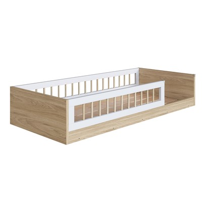Cama Montessoriana Solteiro Affetto Aveiro Oak/Branco - Completa Móveis