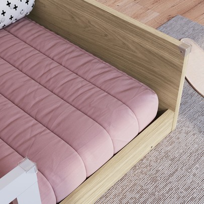 Cama Montessoriana Solteiro Affetto Aveiro Oak/Branco - Completa Móveis