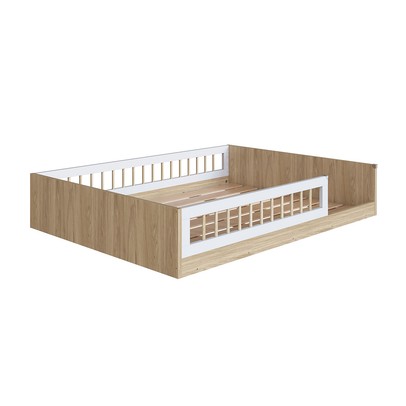 Cama Montessoriana Casal Affetto Aveiro Oak/Branco - Completa Móveis