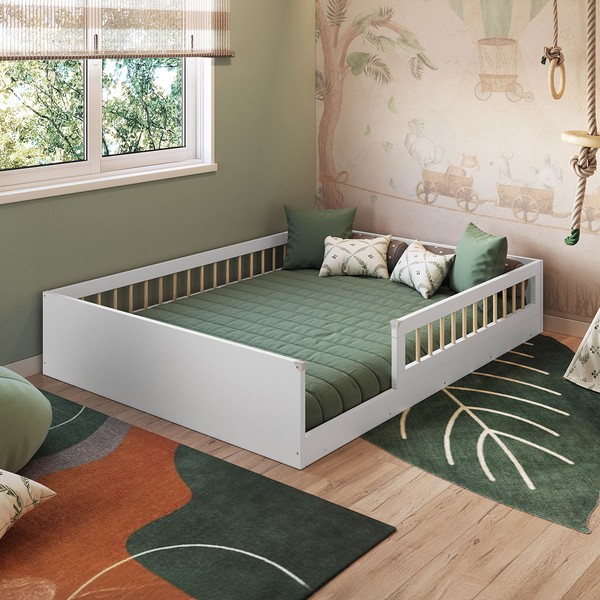Cama Montessoriana Casal Affetto Branco - Completa Móveis