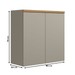 Armário Aéreo Cozinha 80 Cm Allure 2 Portas 100% Mdf Jequitibá/Gris Fosco - Linea Brasil
