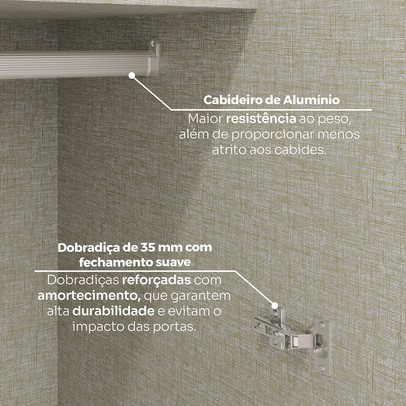 Guarda-Roupa Casal Modulado Seletto 9 Portas 9 Gavetas 11 Prateleiras Areia - Henn