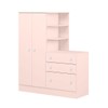Guarda-Roupa Infantil com Cômoda Doce Sonho 2 Portas 3 Gavetas Rosa - Qmovi