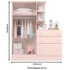 Guarda-Roupa Infantil com Cômoda Doce Sonho 2 Portas 3 Gavetas Rosa - Qmovi