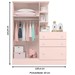 Guarda-Roupa Infantil com Cômoda Doce Sonho 2 Portas 3 Gavetas Rosa - Qmovi