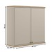 Armário Aéreo Cozinha 80 Cm Atena 2 Portas 100% Mdf Jequitibá/Off White Fosco - Linea Brasil