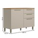 Balcão de Cozinha 120 Cm Atena 1 Portas 3 Gavetas 100% Mdf Jequitibá/Off White Fosco - Linea Brasil